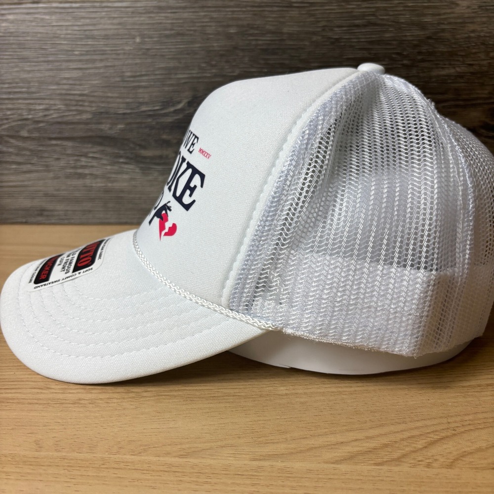 We Broke Up Hat Cap Snap Back White Rope Trucker Otto - Picture 4 of 9